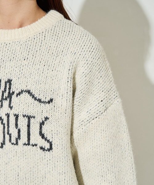 限定展開 配色 ロゴ ジャガード シャギー ニット（ニット/セーター