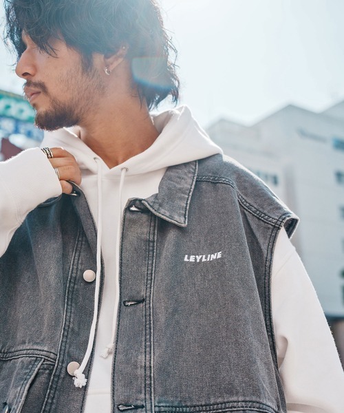 Leyline(レイライン)の「【Leyline】Denim wash vest(ベスト・メンズ・ブラック/ブルー・FREE)」の3枚目の写真