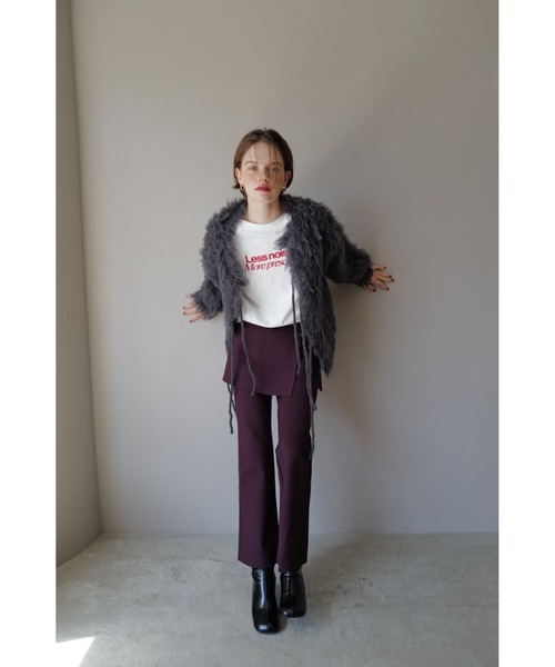 TRUNC（トランクエイティーエイト）の「High Stretch Layered Pants / ハイストレッチレイヤードパンツ（その他パンツ・レディース・ブラック/ボルドー・FREE）」の4枚目の写真