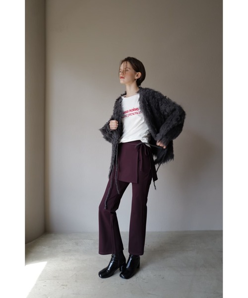 TRUNC（トランクエイティーエイト）の「High Stretch Layered Pants / ハイストレッチレイヤードパンツ（その他パンツ・レディース・ブラック/ボルドー・FREE）」の5枚目の写真
