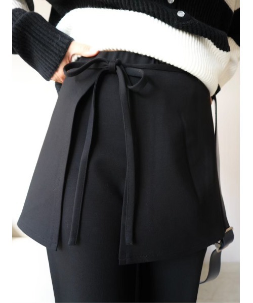 TRUNC（トランクエイティーエイト）の「High Stretch Layered Pants / ハイストレッチレイヤードパンツ（その他パンツ・レディース・ブラック/ボルドー・FREE）」の10枚目の写真