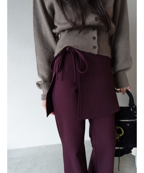 TRUNC（トランクエイティーエイト）の「High Stretch Layered Pants / ハイストレッチレイヤードパンツ（その他パンツ・レディース・ブラック/ボルドー・FREE）」の12枚目の写真