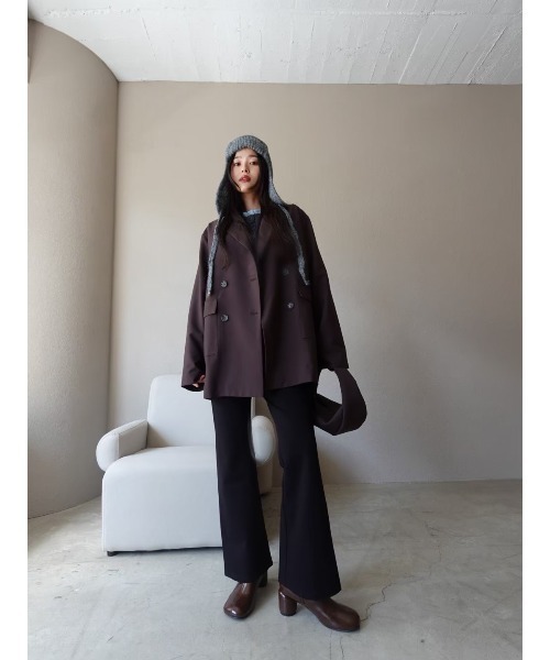 TRUNC（トランクエイティーエイト）の「High Stretch Layered Pants / ハイストレッチレイヤードパンツ（その他パンツ・レディース・ブラック/ボルドー・FREE）」の14枚目の写真