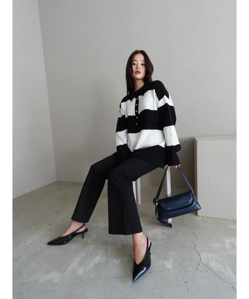 TRUNC（トランクエイティーエイト）の「High Stretch Layered Pants / ハイストレッチレイヤードパンツ（その他パンツ・レディース・ブラック/ボルドー・FREE）」の17枚目の写真