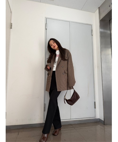 TRUNC（トランクエイティーエイト）の「High Stretch Layered Pants / ハイストレッチレイヤードパンツ（その他パンツ・レディース・ブラック/ボルドー・FREE）」の21枚目の写真