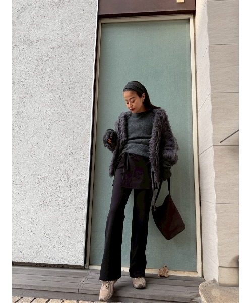 TRUNC（トランクエイティーエイト）の「High Stretch Layered Pants / ハイストレッチレイヤードパンツ（その他パンツ・レディース・ブラック/ボルドー・FREE）」の22枚目の写真