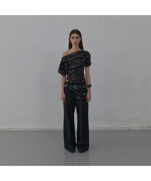 BELTED TAILORED TROUSERS (BLACK)（スラックス）｜LCDC TM（エルシー