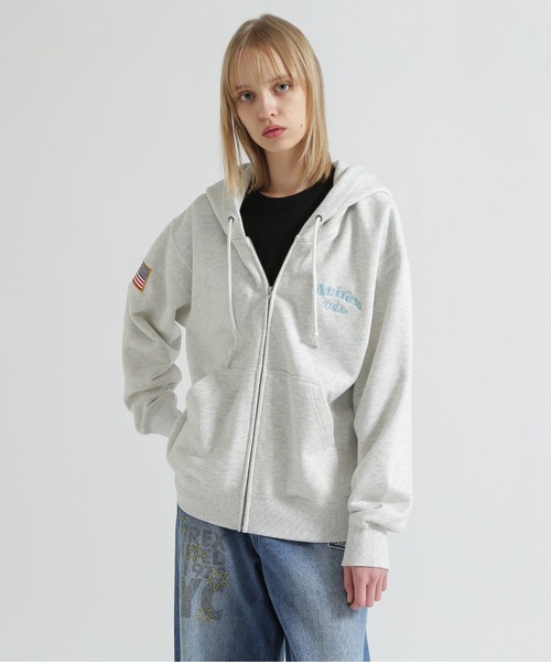 AVIREX(アヴィレックス)の「SAGARA CIRCLE LOGO TOMCAT ZIP PARKA(パーカー・レディース・ブラック/オートミール/パープル・F)」の17枚目の写真
