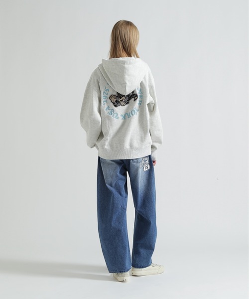 AVIREX(アヴィレックス)の「SAGARA CIRCLE LOGO TOMCAT ZIP PARKA(パーカー・レディース・ブラック/オートミール/パープル・F)」の19枚目の写真