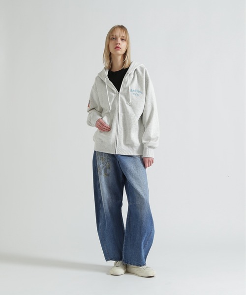 AVIREX(アヴィレックス)の「SAGARA CIRCLE LOGO TOMCAT ZIP PARKA(パーカー・レディース・ブラック/オートミール/パープル・F)」の20枚目の写真