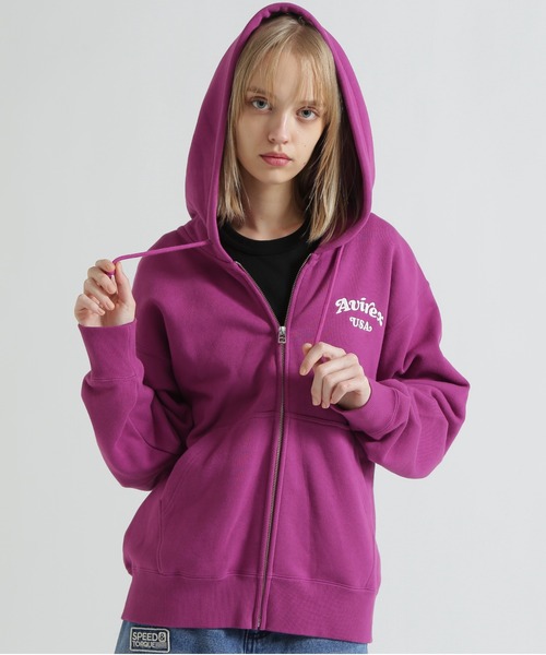 AVIREX(アヴィレックス)の「SAGARA CIRCLE LOGO TOMCAT ZIP PARKA(パーカー・レディース・ブラック/オートミール/パープル・F)」の22枚目の写真