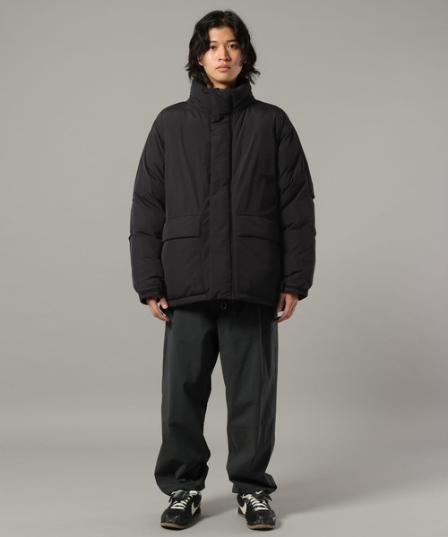 パタポン様 ダウン S黒 フリルティアード ナイロンタフタダウンコート（ダウンジャケット