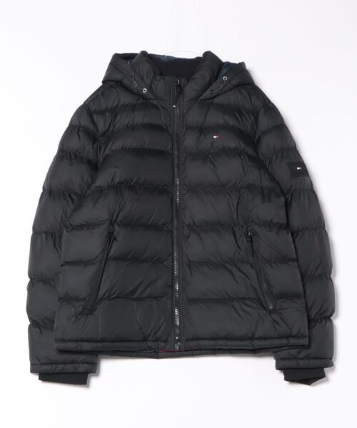 TOMMY HILFIGER（トミーヒルフィガー）の「TOMMY HILFIGER 中綿ジップジャケット（ダウンジャケット/コート・メンズ・ネイビー系1/ダークグリーン/ネイビー/トリコロール/ワインレッド/チャコールグレー/ブラック/ダークブラウン・SMALL/MEDIUM/X-LARGE/LARGE/XX-LARGE）」の2枚目の写真