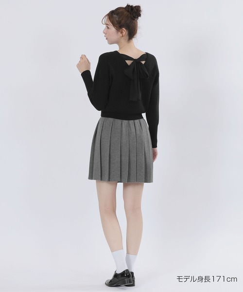 MARY QUANT（マリークワント）の「バックリボンニット プルオーバー（ニット/セーター・レディース・ブラック/ブラック×ホワイト/レッド・M）」の19枚目の写真