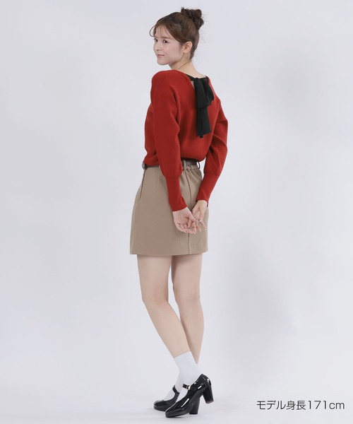 MARY QUANT（マリークワント）の「バックリボンニット プルオーバー（ニット/セーター・レディース・ブラック/ブラック×ホワイト/レッド・M）」の10枚目の写真