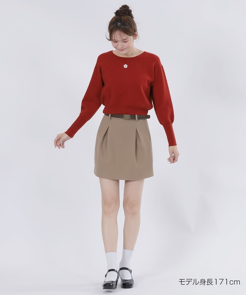 MARY QUANT（マリークワント）の「バックリボンニット プルオーバー（ニット/セーター・レディース・ブラック/ブラック×ホワイト/レッド・M）」の4枚目の写真