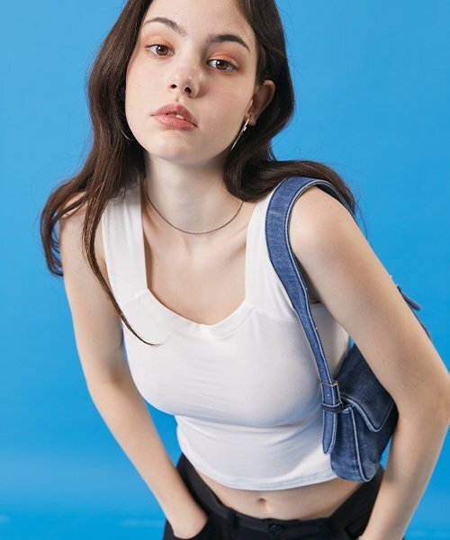 KOLEAT（コレット）の「レディース インナーキャミマキシタンクトップレイヤードTシャツ [ホワイト]（Tシャツ/カットソー・レディース・その他・FREE）」の4枚目の写真