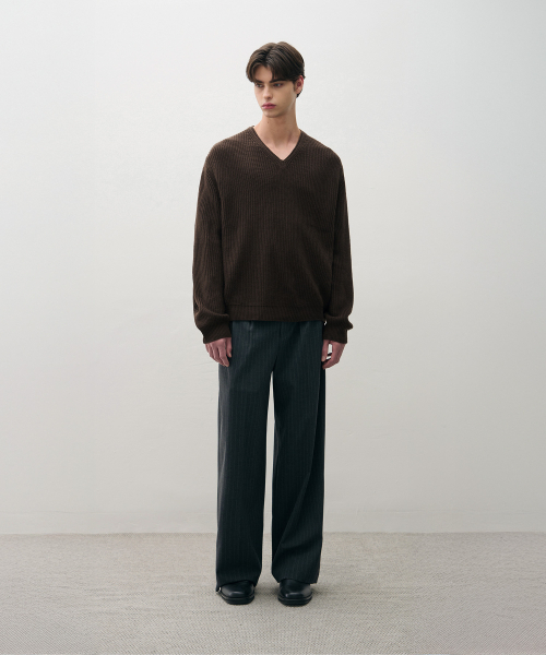 DRAW FIT（ドローフィット）の「コジド ブイネック プルオーバーニット [ブラウン]（ニット/セーター・メンズ・その他・MEDIUM/LARGE/X-LARGE）」の7枚目の写真
