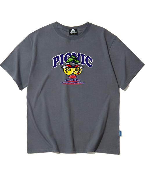 TRIPSHION(トリップション)の「イエローボールピクニックグラフィックTシャツ - グレー(Tシャツ/カットソー・メンズ・その他・LARGE/MEDIUM/X-LARGE)」の1枚目の写真