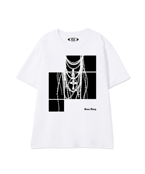 BY.L(バイエル)の「ネックレースプリント半袖Tシャツホワイト(Tシャツ/カットソー・メンズ・その他・MEDIUM/LARGE/X-LARGE/XX-LARGE)」の2枚目の写真
