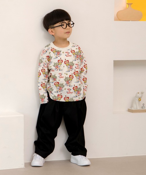 MAKE YOUR DAY（メイクユアデイ）の「ピエロとポップコーン総柄長袖Tシャツ■80～140cm（Tシャツ/カットソー・キッズ・アイボリー/グレー・80/90/100/110/120/130/140）」の14枚目の写真