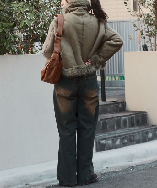 Chick（チック）の「Chin Strap Faux Fur Jacket / チンストラップ フェイクファージャケット（ブルゾン・レディース・ブラウン/グレー・FREE）」の10枚目の写真