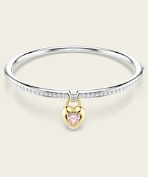 SWAROVSKI（スワロフスキー）の「【公式】【スワロフスキー】Idyllia バングル, ミックスカット, ハート, ピンク, ミックスメタル仕上げ（チョーカー）」