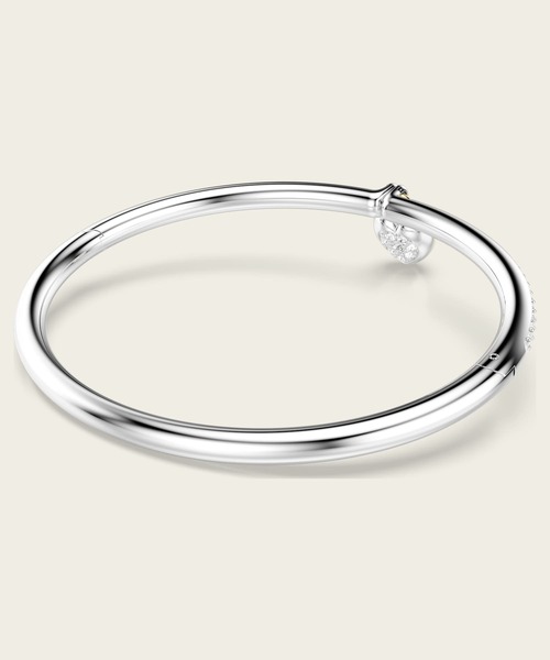 SWAROVSKI（スワロフスキー）の「【公式】【スワロフスキー】Idyllia バングル, ミックスカット, ハート, ピンク, ミックスメタル仕上げ（チョーカー・レディース・ピンク・M）」の6枚目の写真