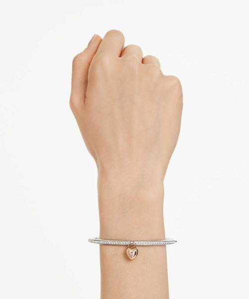 SWAROVSKI（スワロフスキー）の「【公式】【スワロフスキー】Idyllia バングル, ミックスカット, ハート, ピンク, ミックスメタル仕上げ（チョーカー・レディース・ピンク・M）」の7枚目の写真