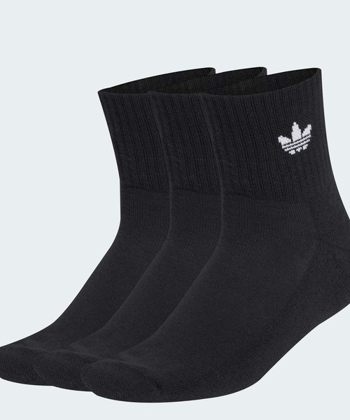 adidas(アディダス)の「ミッドアンクルソックス 3足組 / アディダスオリジナルス adidas Originals(ソックス/靴下・メンズ・ホワイト/ブラック・LARGE/MEDIUM/SMALL/kids-XXL/X-LARGE)」の1枚目の写真