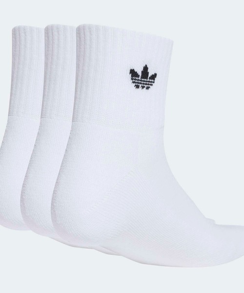 adidas（アディダス）の「ミッドアンクルソックス 3足組 / アディダスオリジナルス adidas Originals（ソックス/靴下・メンズ・ホワイト/ブラック・LARGE/MEDIUM/SMALL/kids-XXL/X-LARGE）」の3枚目の写真