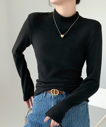 裏起毛タートルネックトップス
