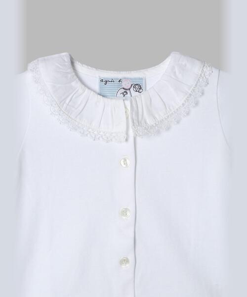 agnes b.（アニエスベー）の「ベビー コットン フリル レース ブラウス ”Volant Dentelle”（シャツ/ブラウス・キッズ・ホワイト・18M/2YEAR/1YEAR）」の3枚目の写真