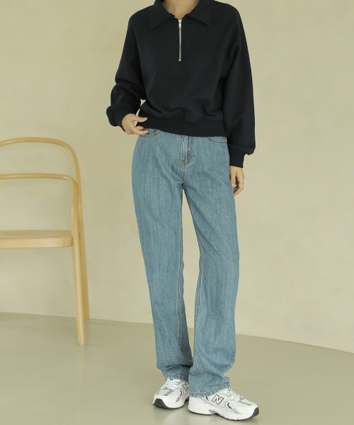 BBAEBBAE(ペッペ)の「セミワイドナチュラルデニムパンツ(デニムパンツ・レディース・ブルー・38/36/34/32/30/26/28)」の4枚目の写真