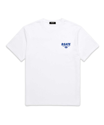 B-GATE スモールロゴオーバーサイズ半袖Tシャツ (BS023) ホワイト/ブルー