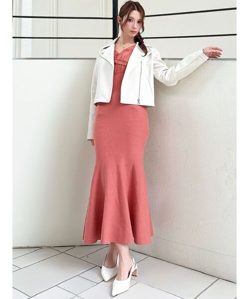 RESEXXY（リゼクシー）の「フェイクレザーライダースジャケット（ライダースジャケット・レディース・ブラック/アイボリー・MEDIUM/SMALL）」の10枚目の写真