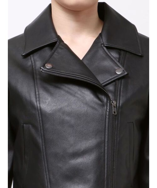 RESEXXY（リゼクシー）の「フェイクレザーライダースジャケット（ライダースジャケット・レディース・ブラック/アイボリー・MEDIUM/SMALL）」の22枚目の写真