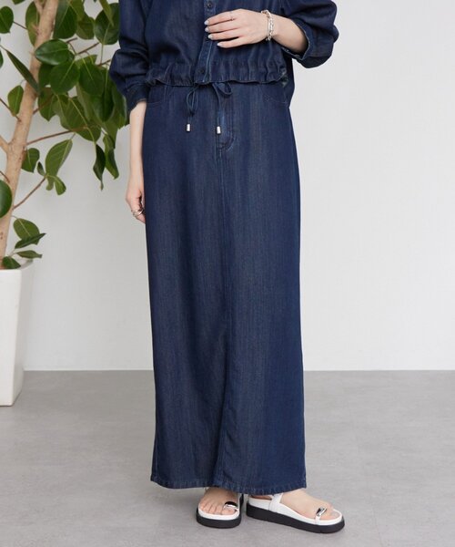 BEARDSLEY（ビアズリー）の「トロミデニムタイトスカート（スカート・レディース・インディゴブルー・FREE）」の2枚目の写真