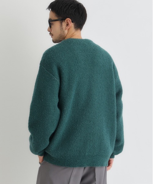 BACK NUMBER（バックナンバー）の「【BACK NUMBER】ダブルジャガードロゴクルーネックセーター (大胆ロゴ / リラックスフィット / 柔らかい素材 / 多彩な色合い)（ニット/セーター・メンズ・オフホワイト/ネイビー/グリーン・S/M/L/XL）」の19枚目の写真