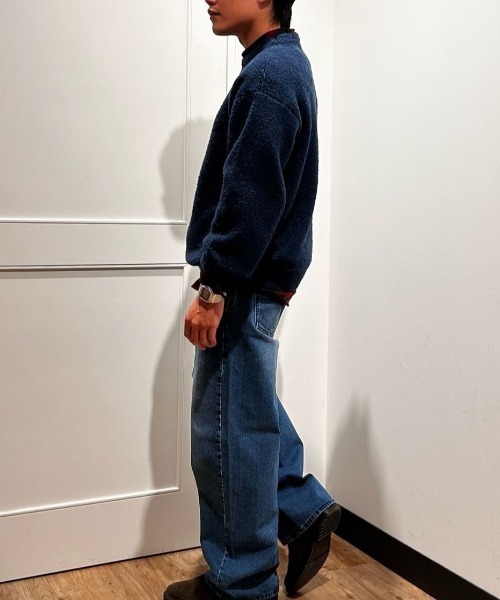 BACK NUMBER（バックナンバー）の「【BACK NUMBER】ダブルジャガードロゴクルーネックセーター (大胆ロゴ / リラックスフィット / 柔らかい素材 / 多彩な色合い)（ニット/セーター・メンズ・オフホワイト/ネイビー/グリーン・S/M/L/XL）」の12枚目の写真