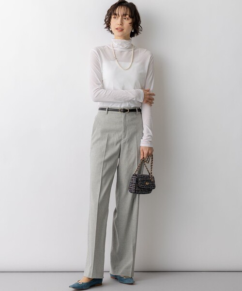 23区 L(ニジュウサンクオオキイサイズ)の「シアーフライス レイヤード タートル カットソー(Tシャツ/カットソー・レディース・ブラック系・44/46)」の17枚目の写真