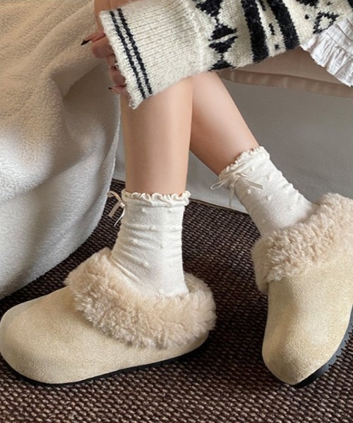 Vipoa（ヴィポア）の「フリーススリッポン（スリッポン・レディース・ベージュ/ブラウン/アイボリー・LARGE/MEDIUM/SMALL）」の2枚目の写真