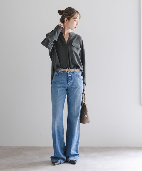 Noble（ノーブル）の「《追加・WEB限定カラー》ワークディテールドレープシャツ（シャツ/ブラウス・レディース・ホワイト系その他/ベージュ系その他/カーキ/チャコールグレー・FREE）」の12枚目の写真