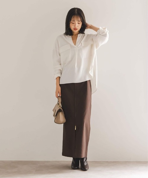 Noble（ノーブル）の「《追加・WEB限定カラー》ワークディテールドレープシャツ（シャツ/ブラウス・レディース・ホワイト系その他/ベージュ系その他/カーキ/チャコールグレー・FREE）」の20枚目の写真
