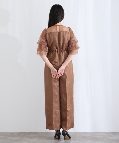 PourVous（プールヴー）の「ビスチェ ジャガード フリル パンツドレス フォーマル お呼ばれ&ロング丈 ワイド オールインワン 結婚式二次会 お呼ばれ 同窓会成人式 オケージョンドレス（パンツドレス・レディース・ブラック/グレー/ブラウン/ネイビー/ブラック系その他・S/M）」の19枚目の写真