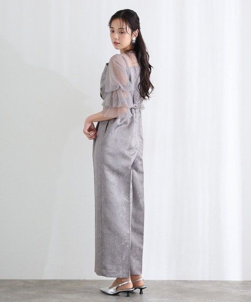 PourVous（プールヴー）の「ビスチェ ジャガード フリル パンツドレス フォーマル お呼ばれ&ロング丈 ワイド オールインワン 結婚式二次会 お呼ばれ 同窓会成人式 オケージョンドレス（パンツドレス・レディース・ブラック/グレー/ブラウン/ネイビー/ブラック系その他・S/M）」の21枚目の写真