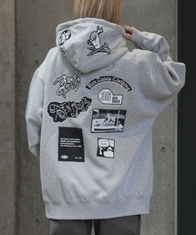 【BEN DAVIS/ベンデイビス】【インパクト抜群のマルチワッペン】プルオーバーパーカー 豪華な振り刺繍 フードロゴデザイン