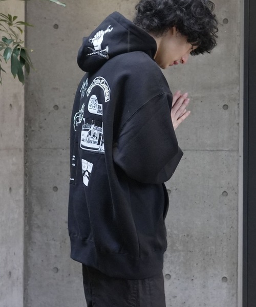 BEN DAVIS(ベンデイビス)の「【BEN DAVIS/ベンデイビス】【インパクト抜群のマルチワッペン】プルオーバーパーカー 豪華な振り刺繍 フードロゴデザイン(パーカー・メンズ・ブラック/杢グレー・X-LARGE/MEDIUM/LARGE)」の8枚目の写真