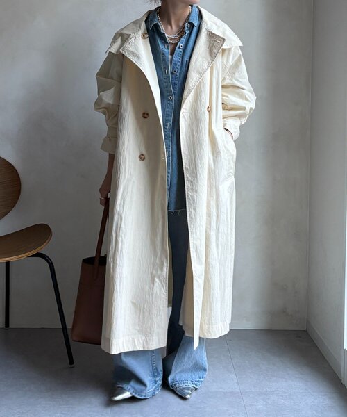 DouDou（ドゥドゥ）の「ライナー付トレンチコート（その他アウター・レディース・ベージュ/アイボリー・FREE）」の3枚目の写真