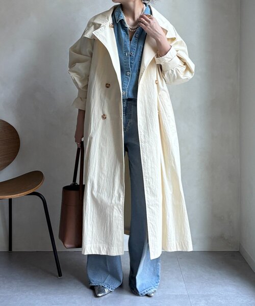 DouDou（ドゥドゥ）の「ライナー付トレンチコート（その他アウター・レディース・ベージュ/アイボリー・FREE）」の5枚目の写真